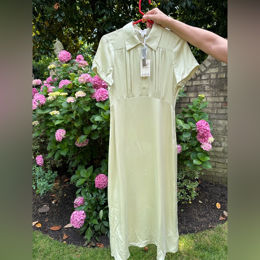 NWT J. Crew x Eveliine Vintage Helmi Elegant Mint Dress